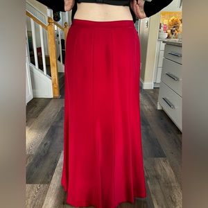 Ann Taylor evening red satin skirt floor length NWOT (12)